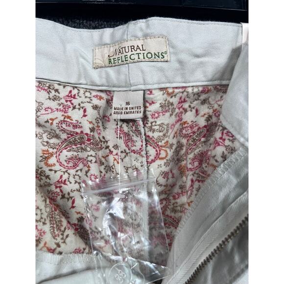 Natural Reflections Straight Casual Pants Womens Size 16 Stone Flat Front - Picture 4 of 9